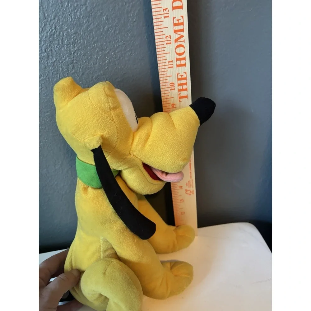 Disney Pluto Dog Plush Stuffed 11in Just Play Green Name Collar Mickey Mouse